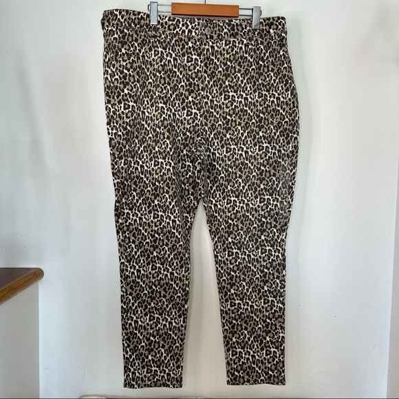 AE American Eagle Outfitters Leopard Print Jeans High Rise Jegging Plus Size 24 - Picture 2 of 11